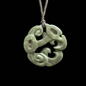 Jade Manaia disc pendant by Nick Balme