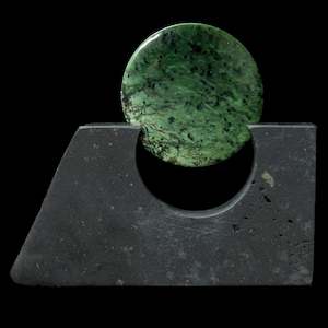 Pounamu disc form sculpture by Alex Sands - sold 13/10/2024  HM