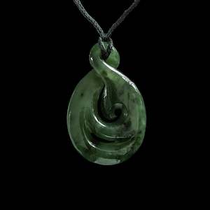 Jade Twist with Koru, hand-crafted pendant