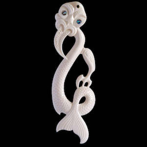 Large Taniwha (2 Sizes), handcrafted bone pendant