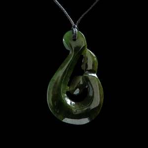 Hei Matau Whale Tail handcrafted jade pendant