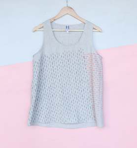 Linen Tank - NATURAL - Stripe Design