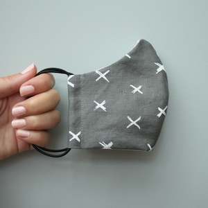 *NEW* Adult Face Mask - Gunmetal Grey 'X' Design