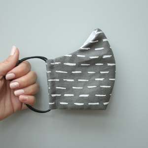 *NEW* Adult Face Mask - Gunmetal Grey 'Stripe' Design