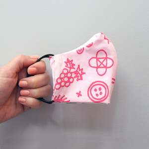 Childrens Face Mask - Pink 'Icons'