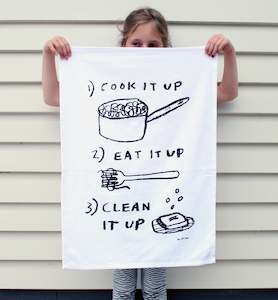 COOK, EAT, CLEAN Tea Towel