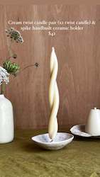 Twist candle & ceramic holder set