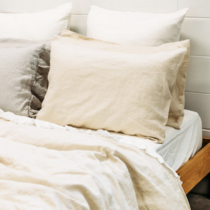 Toetoe Linen Pillowcase Pair - Oat