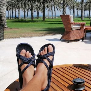 Footwear: Slip On Sandal - Navy