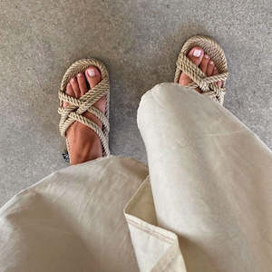 Footwear: Slip On Sandal - Camel