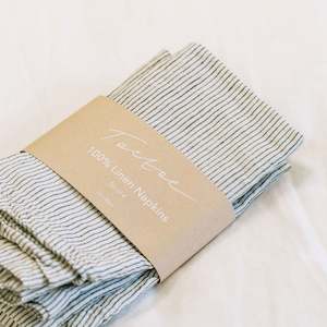 Toetoe Linen Napkin Set of 4 - Pinstripe