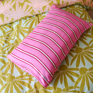 Bedroom: Standard Pillowcase Set - Raspberry Stripe