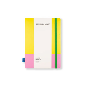 A5 Dot Grid Bound Notebook - Pink and Yellow