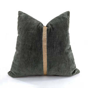 Braid Cushion - Green / Gold