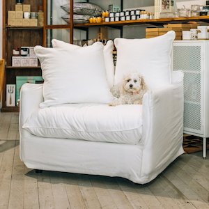 Hokio Slipcover Armchair - White