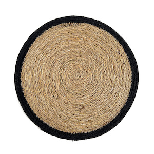 Seagrass & Jute Placemat - Black