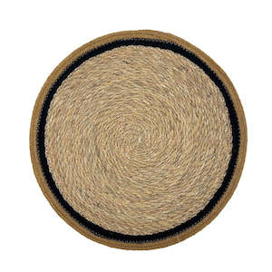 Seagrass & Jute Placemat - Cumin/Black