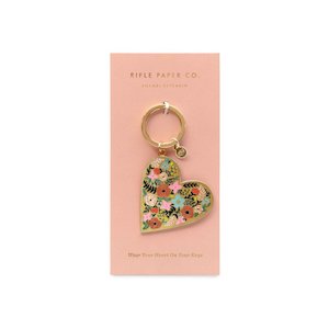 Rifle Paper Co: Floral Heart Enamel Keychain