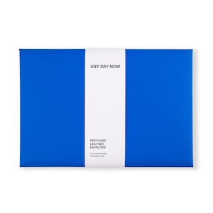 Any Day Now: Recycled Leather Envelope Folder - Blue