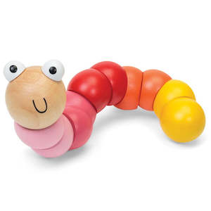 Wooden mini worm pink