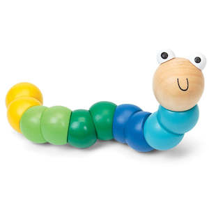 Wooden mini worm blue