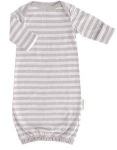 Baby wear: Woolbabe Sleeping Gown - Merino and Cotton mix - Pebble Stripe