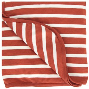 Woolbabe Merino/Organic Cotton blanket - Lava Stripe