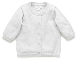 Baby wear: Purebaby Pale Grey Cardigan