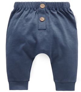 Baby wear: Purebaby Slouchy Pant - Bluestone