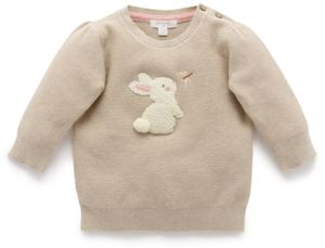 Baby wear: Purebaby Bunny Jumper - Beige