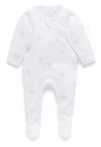 Purebaby Organic Cotton Onesie - Pink tree