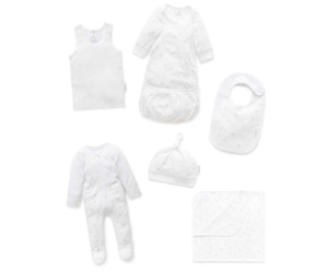 Purebaby Newborn Giftset - grey leaf