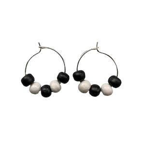 Baby wear: Handcrafted beaded earrings - Black