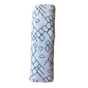 Aden + Anais Cotton Muslin Wrap - Navy Geometric