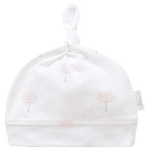 Purebaby organic cotton knot hat - pink tree