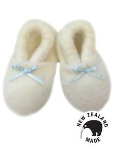 Pure Merino Felted Booties - Blue Ribbon