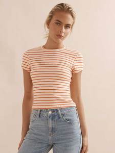 Baby Tee Coral Stripe