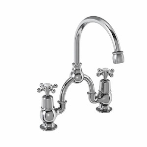 Burlington Claremont Two Tap Hole Arch Mixer with Curved Spout (200mm Centres) |…