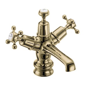 Burlington Claremont Regent Basin Mixer with Click Clack Waste | Gold