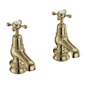 Burlington Claremont Regent 7.5cm Basin Taps | Gold