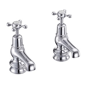 Burlington Claremont Regent 7.5cm Basin Taps | Chrome Black