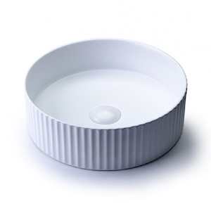 Bathroom and toilet fitting: Heirloom Kolor Radial 360 Fluted Countertop Basin | Gloss White