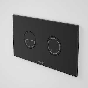 Caroma Invisi Series II Round Metal Dual Flush Plate | Black