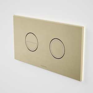 Caroma Invisi Series II Round Metal Dual Flush Plate | Brushed Brass