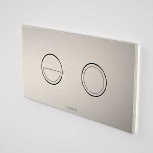 Caroma Invisi Series II Round Metal Dual Flush Plate | Brushed Nickel