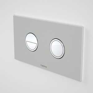 Caroma Invisi Series II Round Metal Dual Flush Plate | Light Grey & Chrome