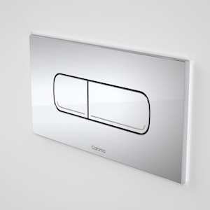 Bathroom and toilet fitting: Caroma Invisi Series II Oval Metal Dual Flush Plate | Chrome