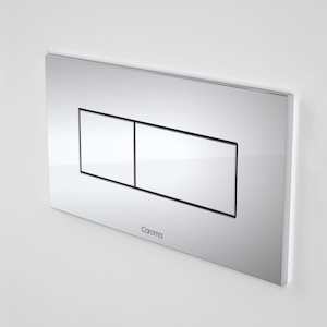 Caroma Invisi Series II Rectangle Metal Dual Flush Plate | Chrome