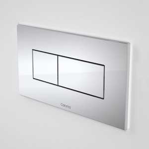 Caroma Invisi Series II Rectangle Metal Dual Flush Plate | Satin