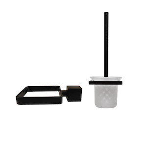 Bathroom and toilet fitting: Tranquillity Square Toilet Brush Holder | Matte Black